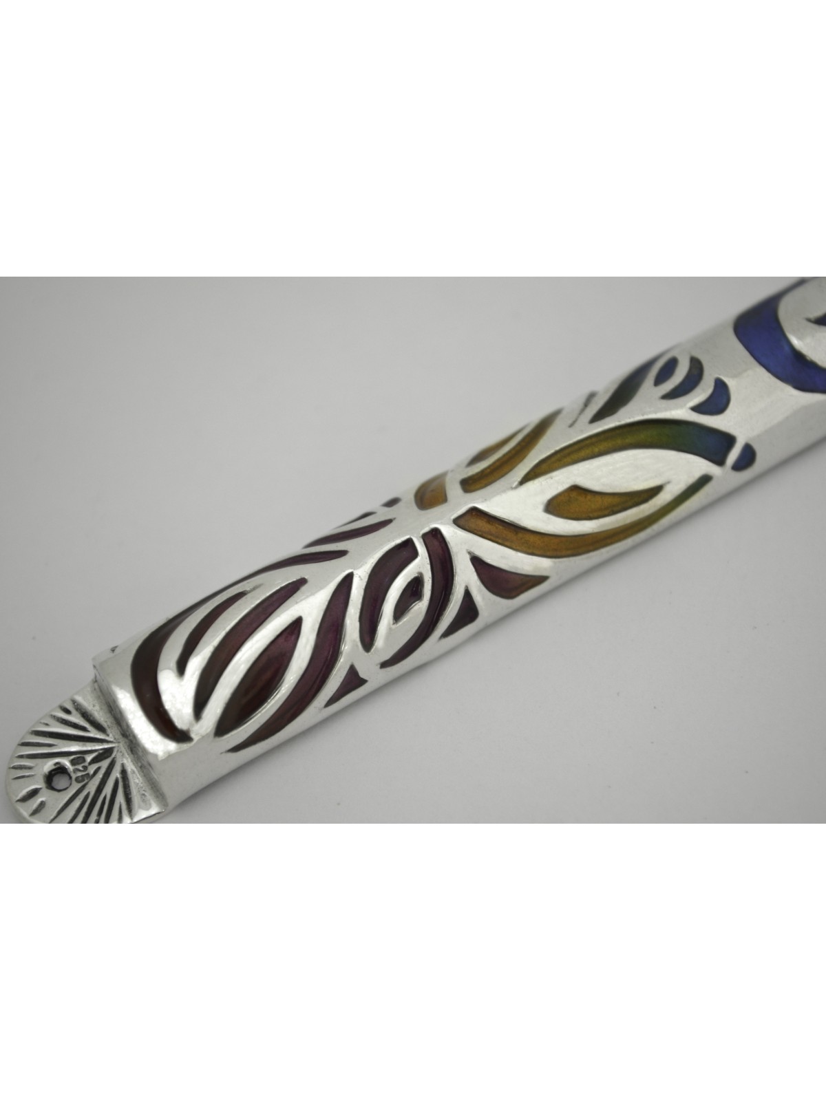 Étui Mezouza coloré unique en argent sterling, pour rouleaux de 7 cm, Israël