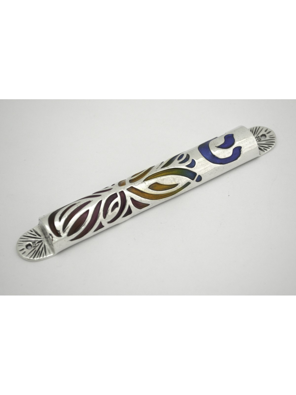 Étui Mezouza coloré unique en argent sterling, pour rouleaux de 7 cm, Israël