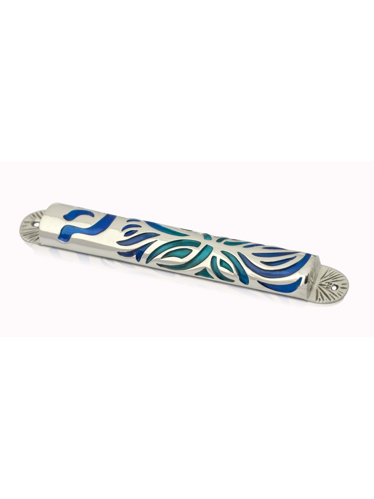 Étui Mezouza coloré unique en argent sterling, pour rouleaux de 7 cm, Israël