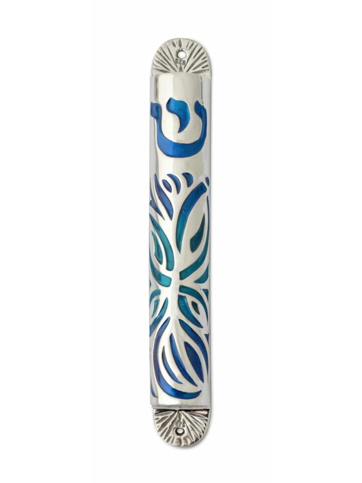 Étui Mezouza coloré unique en argent sterling, pour rouleaux de 7 cm, Israël