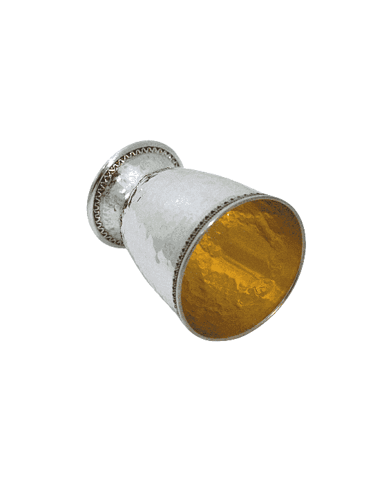 Hammered Yeled Tov Kiddush Cup made of Sterling Si , Passover Gifts ,