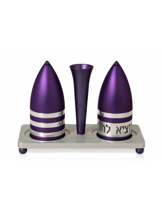 סט אלומיניום בצורת רוקט של מלח ופלפל , חנוכת בית יהודית ,