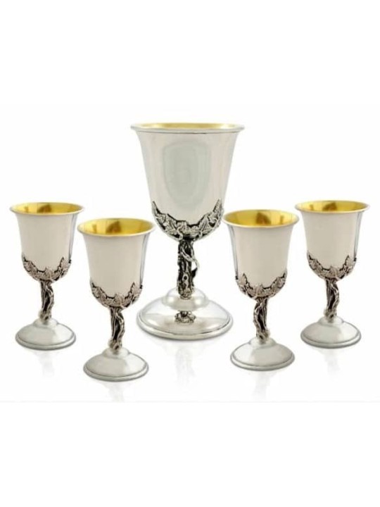 Nature Inspired Sterling Silver Small Kiddush Cup  , Passover Gifts ,
