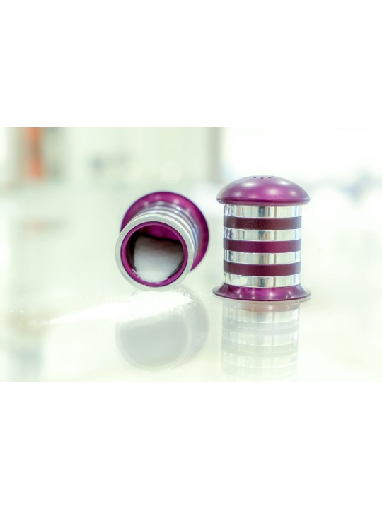 Salt and Pepper Aluminum Tableware with Shiny Ring , Jewish Housewarmi