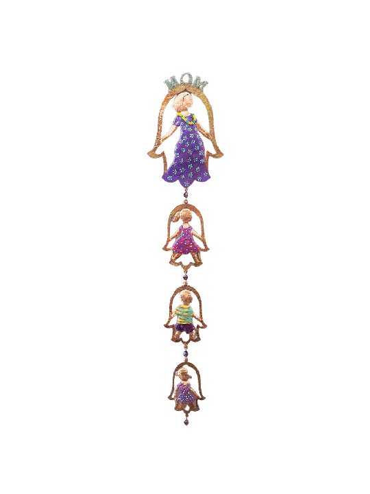Unique 3D MOM Hamsa avec son mobile familial, Hamsa Wall Art, israélien
