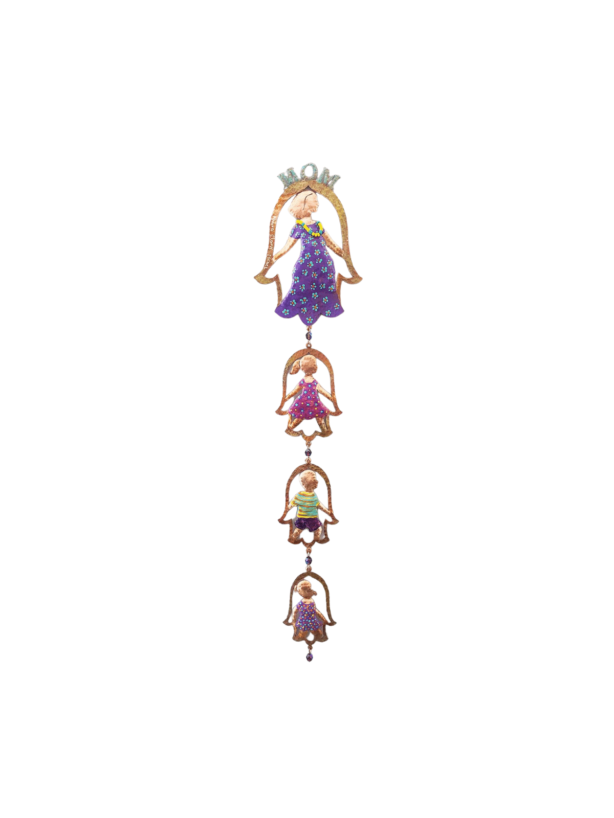 Unique 3D MOM Hamsa avec son mobile familial, Hamsa Wall Art, israélien