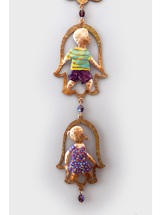 Unique 3D MOM Hamsa avec son mobile familial, Hamsa Wall Art, israélien