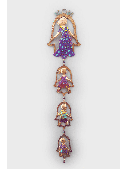 Unique 3D MOM Hamsa avec son mobile familial, Hamsa Wall Art, israélien