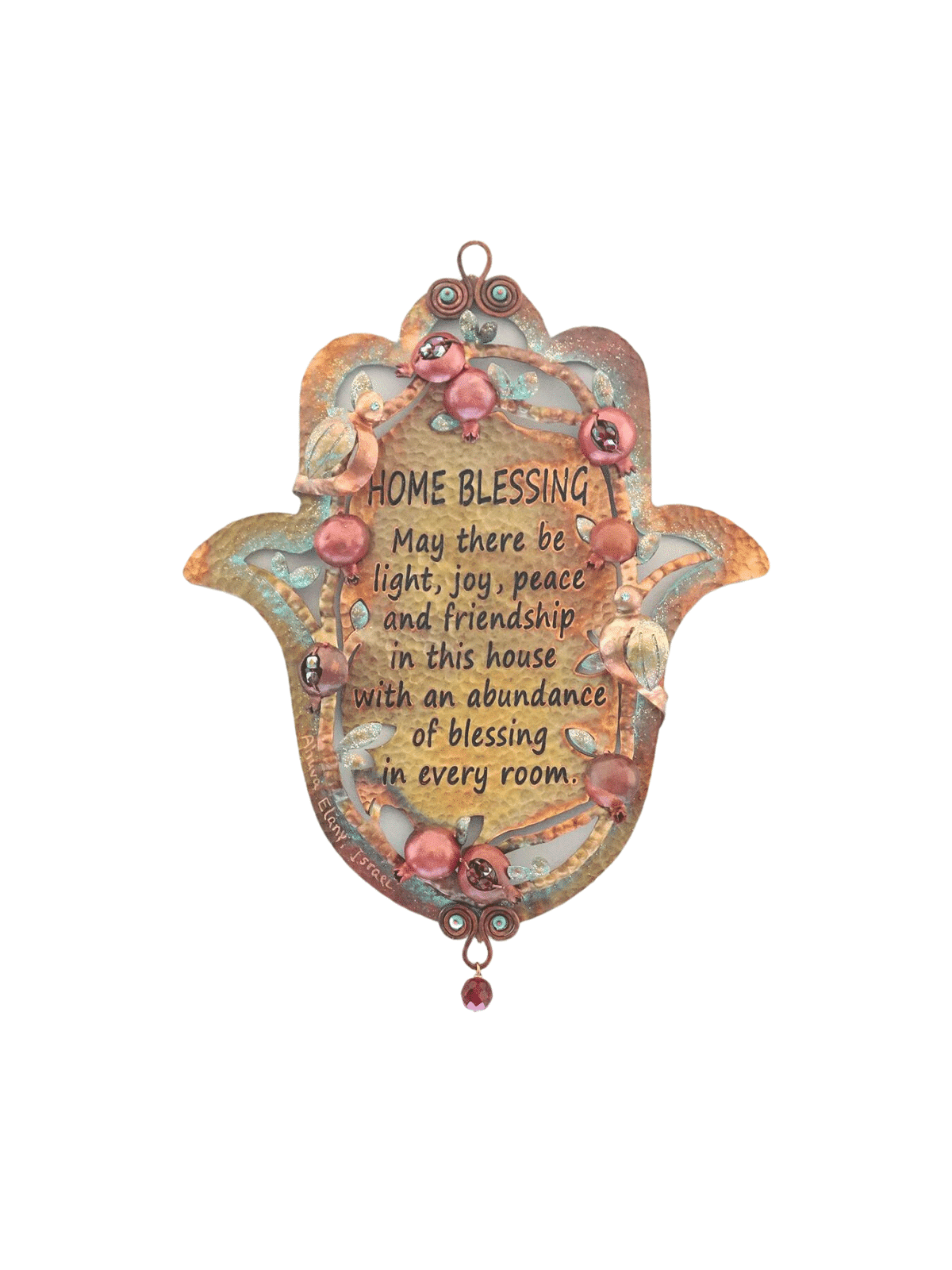 Floral coloré unique « Main de Fatima », Hamsa Wall Art, Jud israélien