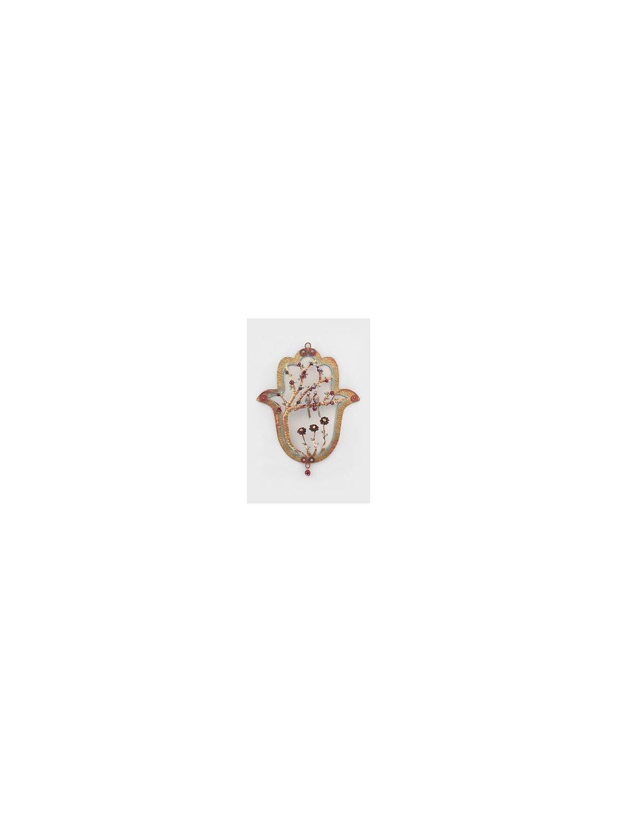 Hamsa coloré creux unique avec la décoration d'arbre, Gif de mariage juif