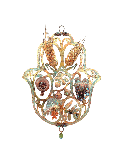Magnificent Hollow Colorful Hamsa With Seven Speci , Tu B'Av Gifts , I