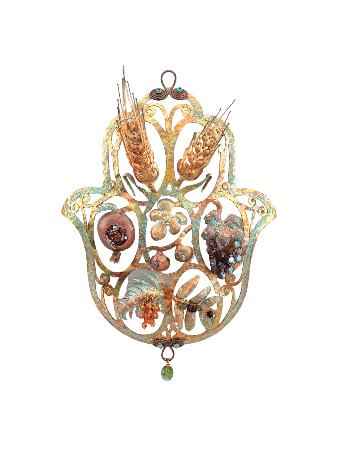 Magnificent Hollow Colorful Hamsa With Seven Speci , Tu B'Av Gifts , I
