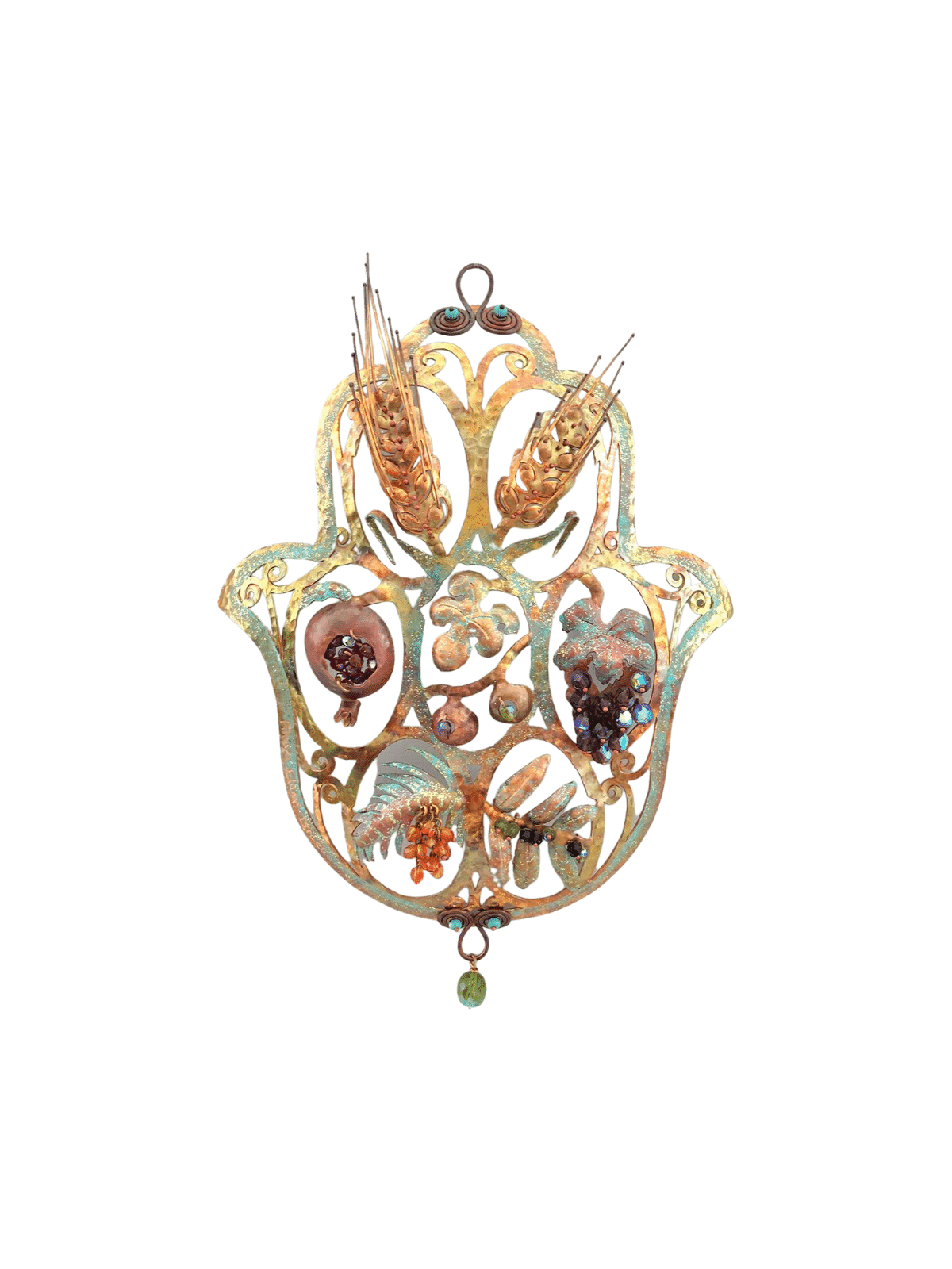 Magnifique Hamsa Creuse Colorée Avec Sept Speci, Cadeaux Tu B'Av, I