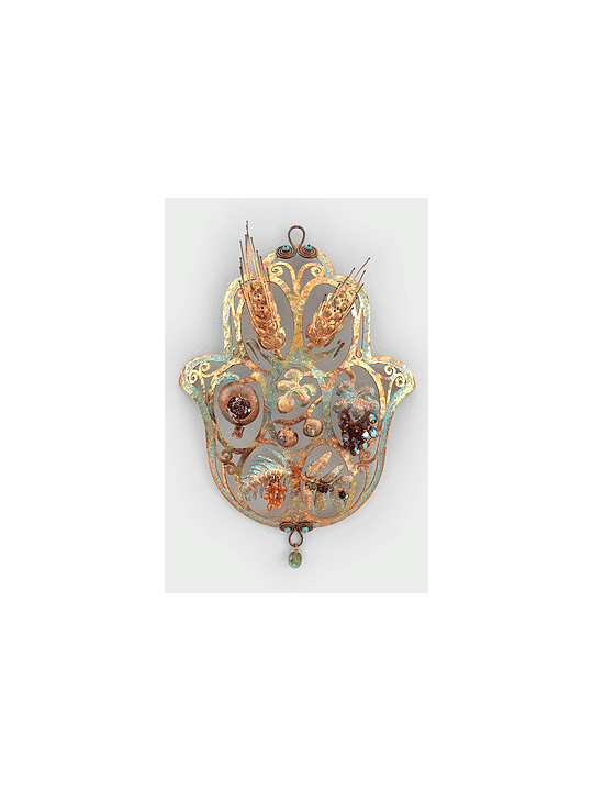 Magnifique Hamsa Creuse Colorée Avec Sept Speci, Cadeaux Tu B'Av, I