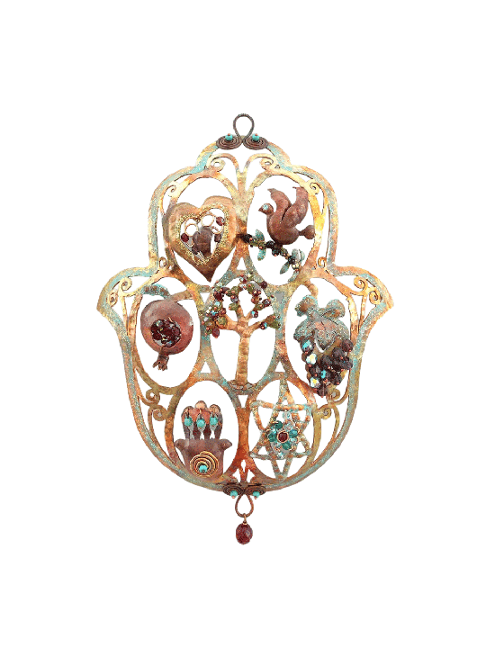 Meaningful 3D Hollow Hamsa With Seven Blessings , Jewish Wedding Gifts