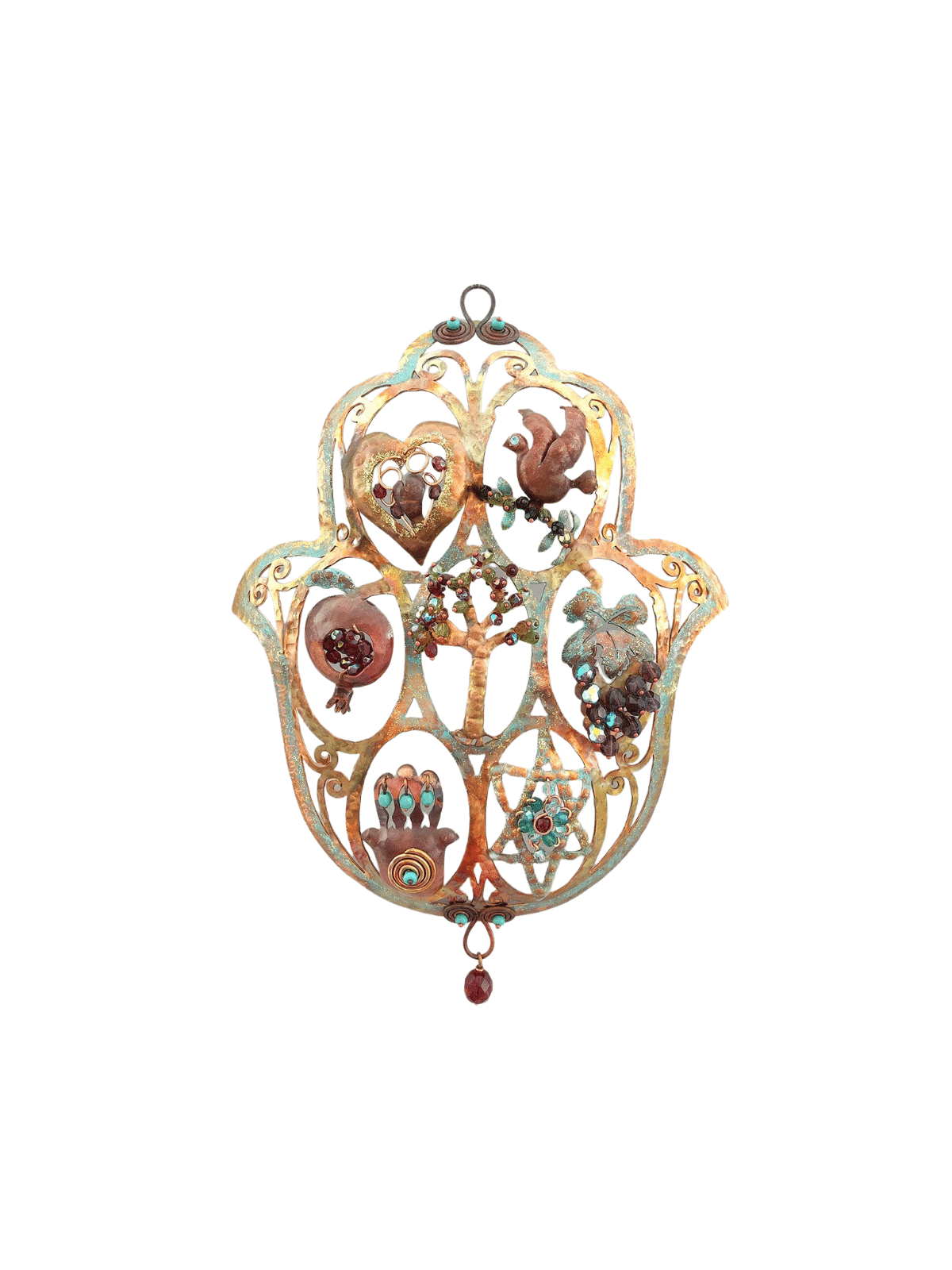 Meaningful 3D Hollow Hamsa With Seven Blessings , Jewish Wedding Gifts