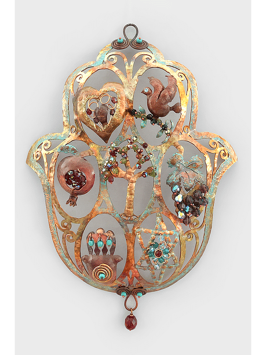 Meaningful 3D Hollow Hamsa With Seven Blessings , Jewish Wedding Gifts