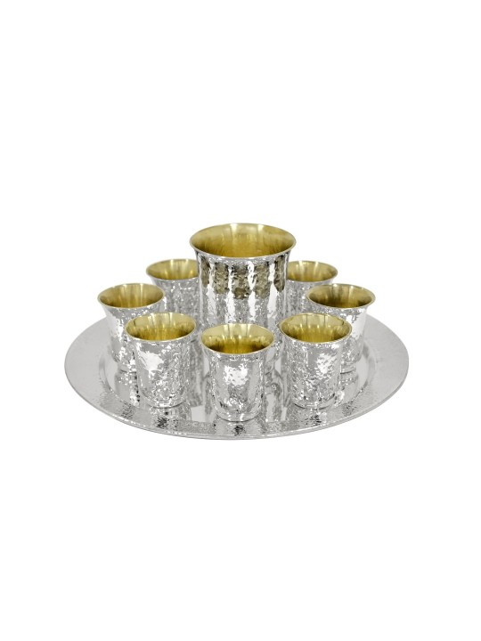 925 Petite tasse à liqueur martelée en argent sterling, cadeaux de Pâque, Israël
