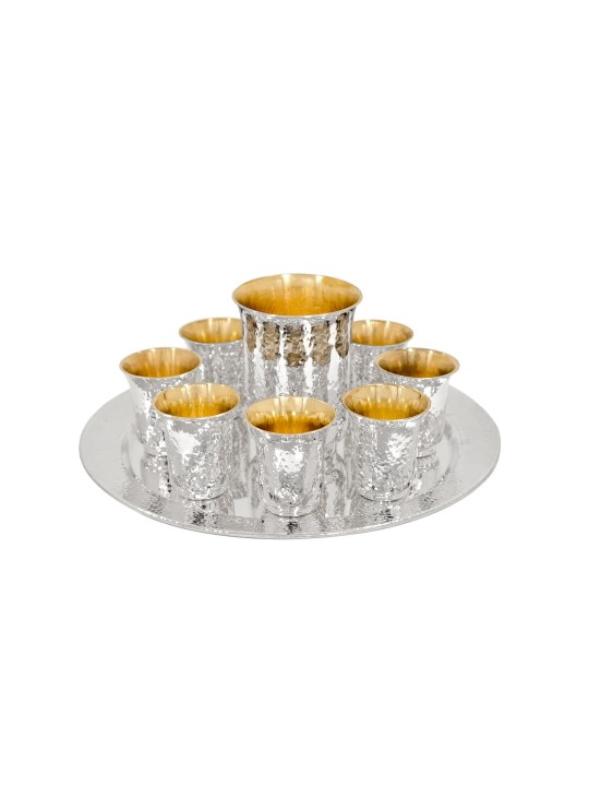 925 Petite tasse à liqueur martelée en argent sterling, cadeaux de Pâque, Israël