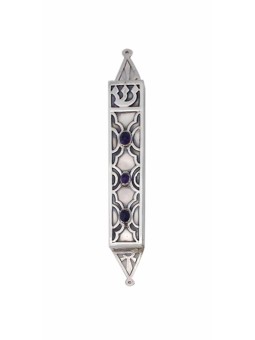 Rectangular Silver Mezuzah Case with Natural Ameth , Avi Nadav Mezuzah