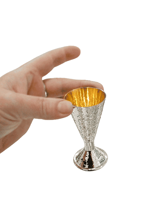 Personalized Hammered Sterling Silver Small Kiddus , Passover Gifts ,