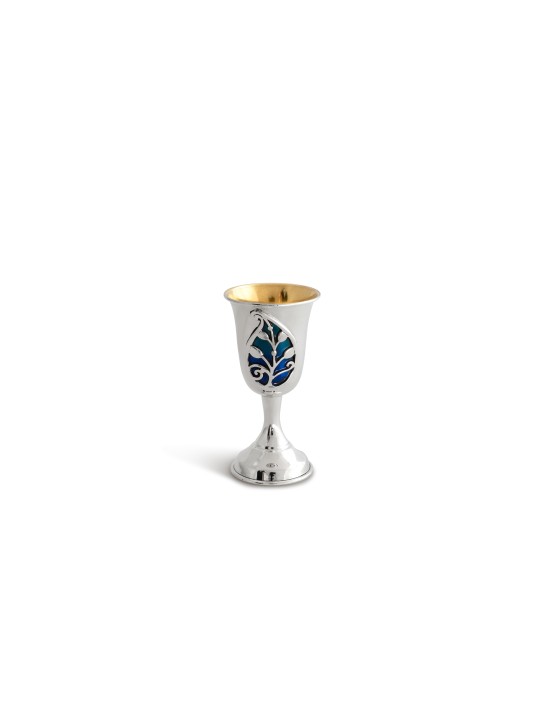 Tasse de Kiddouch unique en argent sterling pour bébé avec couleur, cadeaux de Pâque,