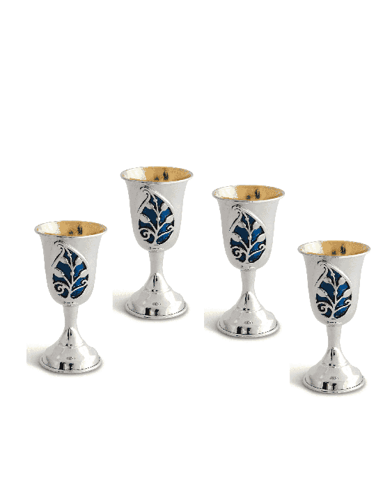 Tasse de Kiddouch unique en argent sterling pour bébé avec couleur, cadeaux de Pâque,