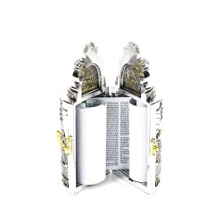 Silver Plated with Gold Accents Cylinder Torah Case wit... | Figurines
