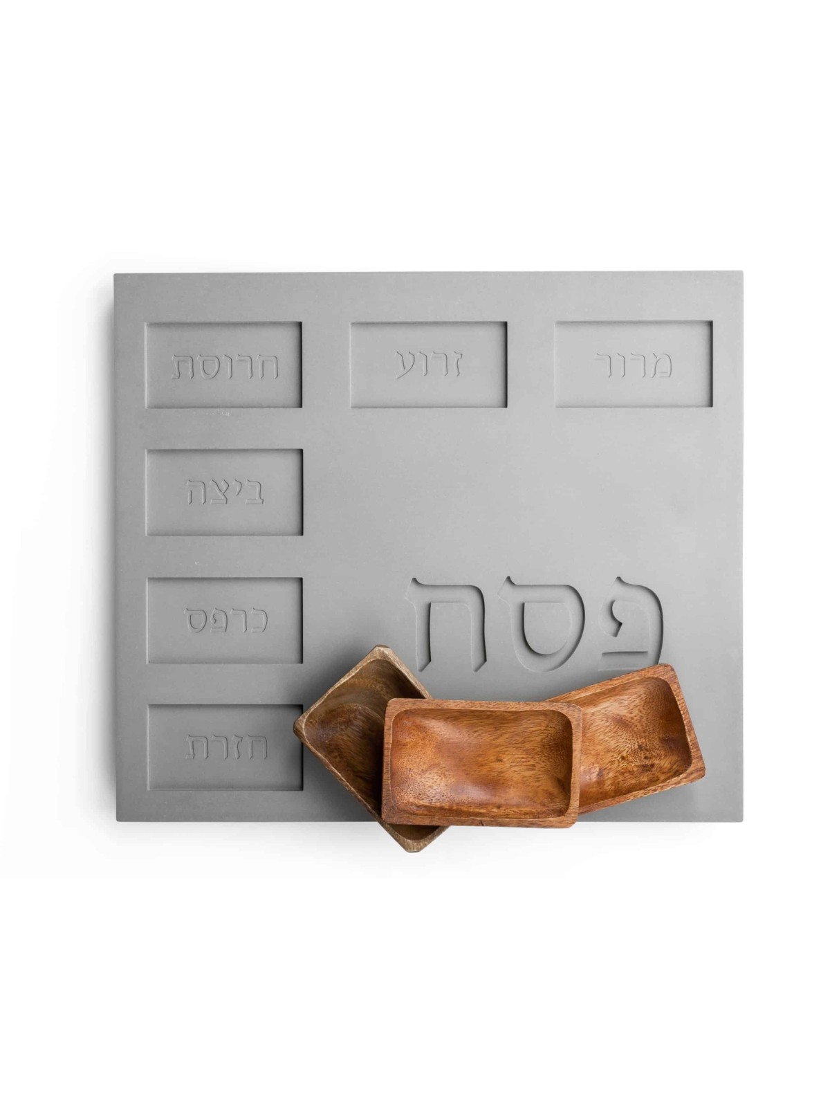 Plaque de Seder minimaliste en béton solide avec, cadeaux de Pâque,