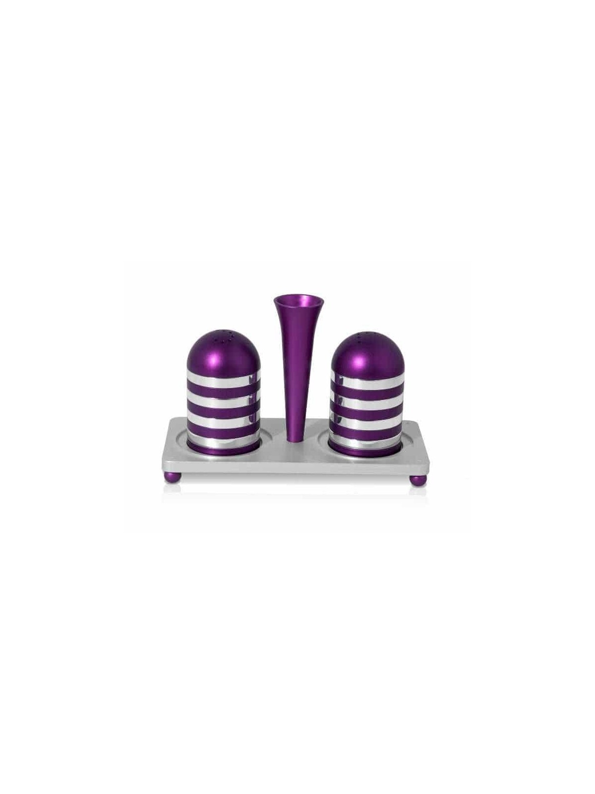 Sel et poivre en aluminium élégant avec ensemble de plateaux, pendaison de crémaillère juive,