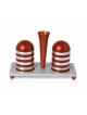 Stylish Aluminum Salt and Pepper with Tray Set , Jewish Housewarming ,