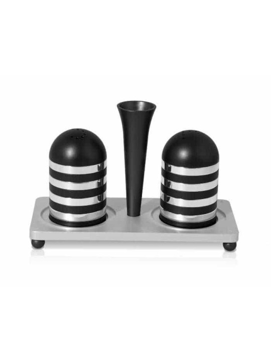Sel et poivre en aluminium élégant avec ensemble de plateaux, pendaison de crémaillère juive,