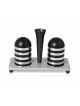 Sel et poivre en aluminium élégant avec ensemble de plateaux, pendaison de crémaillère juive,