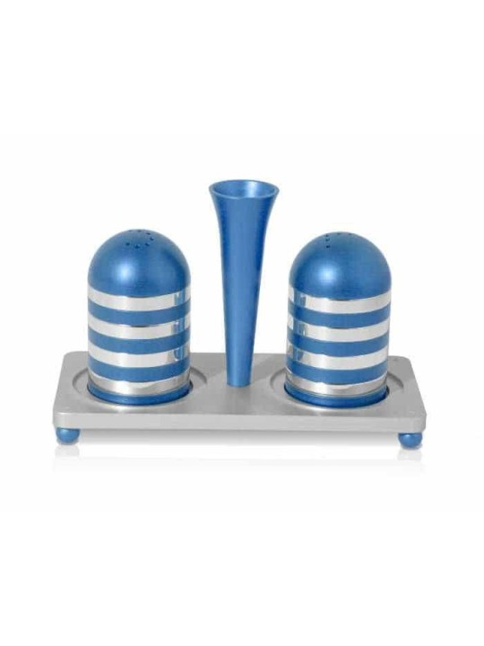 Sel et poivre en aluminium élégant avec ensemble de plateaux, pendaison de crémaillère juive,