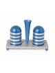 Sel et poivre en aluminium élégant avec ensemble de plateaux, pendaison de crémaillère juive,