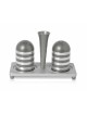 Stylish Aluminum Salt and Pepper with Tray Set , Jewish Housewarming ,
