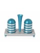 Sel et poivre en aluminium élégant avec ensemble de plateaux, pendaison de crémaillère juive,