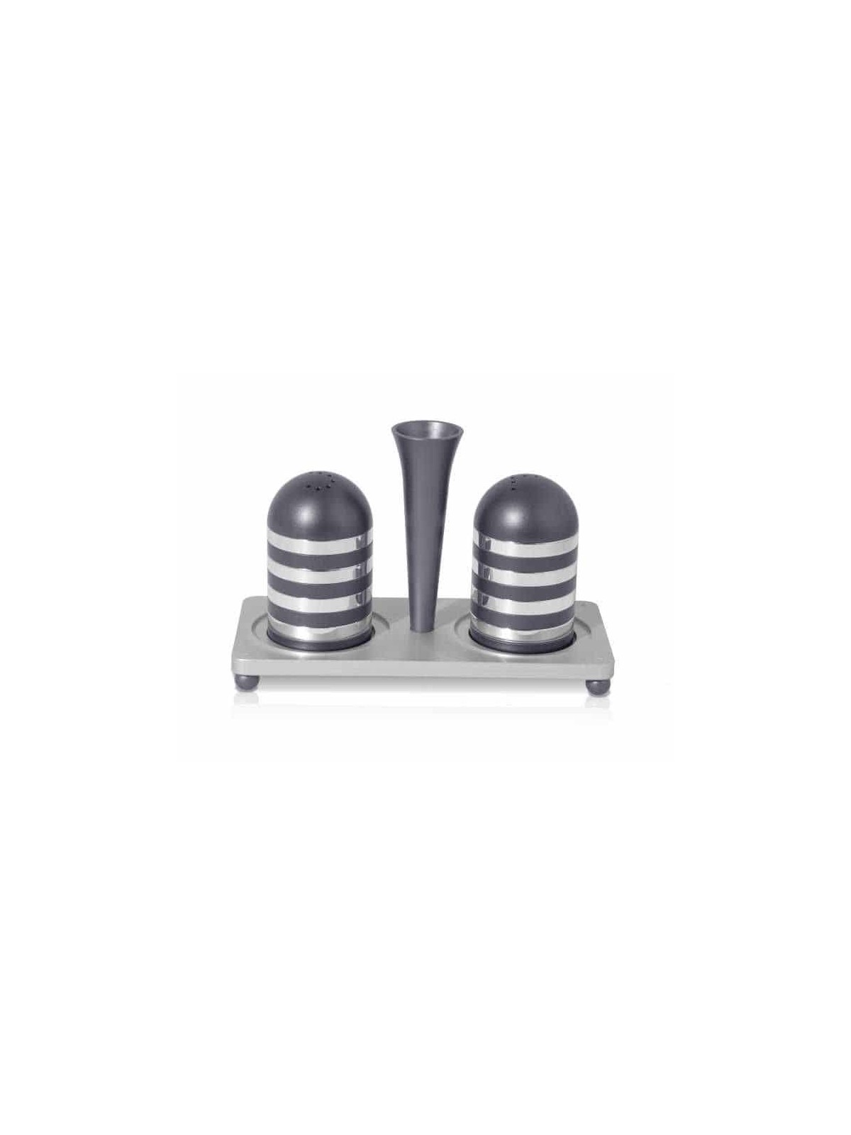 Sel et poivre en aluminium élégant avec ensemble de plateaux, pendaison de crémaillère juive,