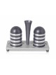 Stylish Aluminum Salt and Pepper with Tray Set , Jewish Housewarming ,