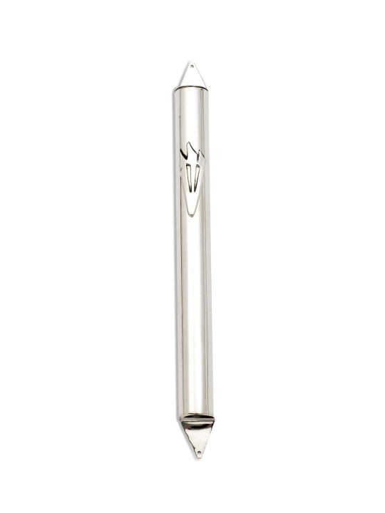 Modern Extra Large Silver Mezuzah Case , Extra Large Mezuzah , Israeli