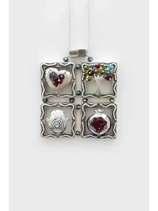 Pendentif en argent de bénédiction Unique de quatre pièces, famille en argent Sterling Ne