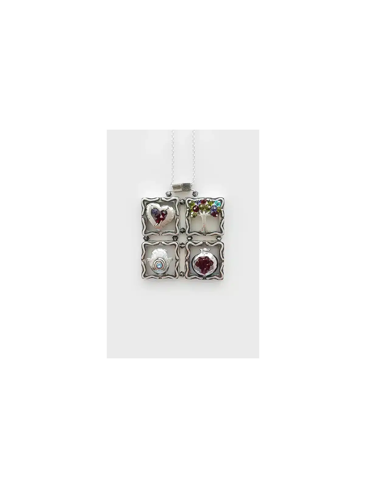 Pendentif en argent de bénédiction Unique de quatre pièces, famille en argent Sterling Ne