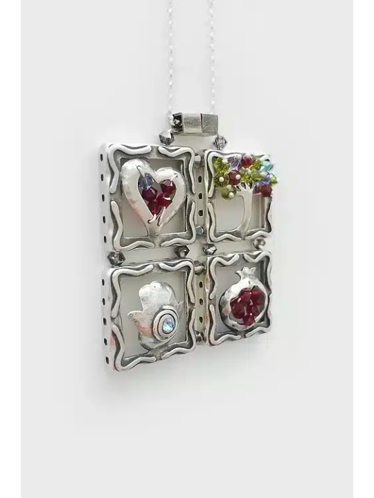 Pendentif en argent de bénédiction Unique de quatre pièces, famille en argent Sterling Ne