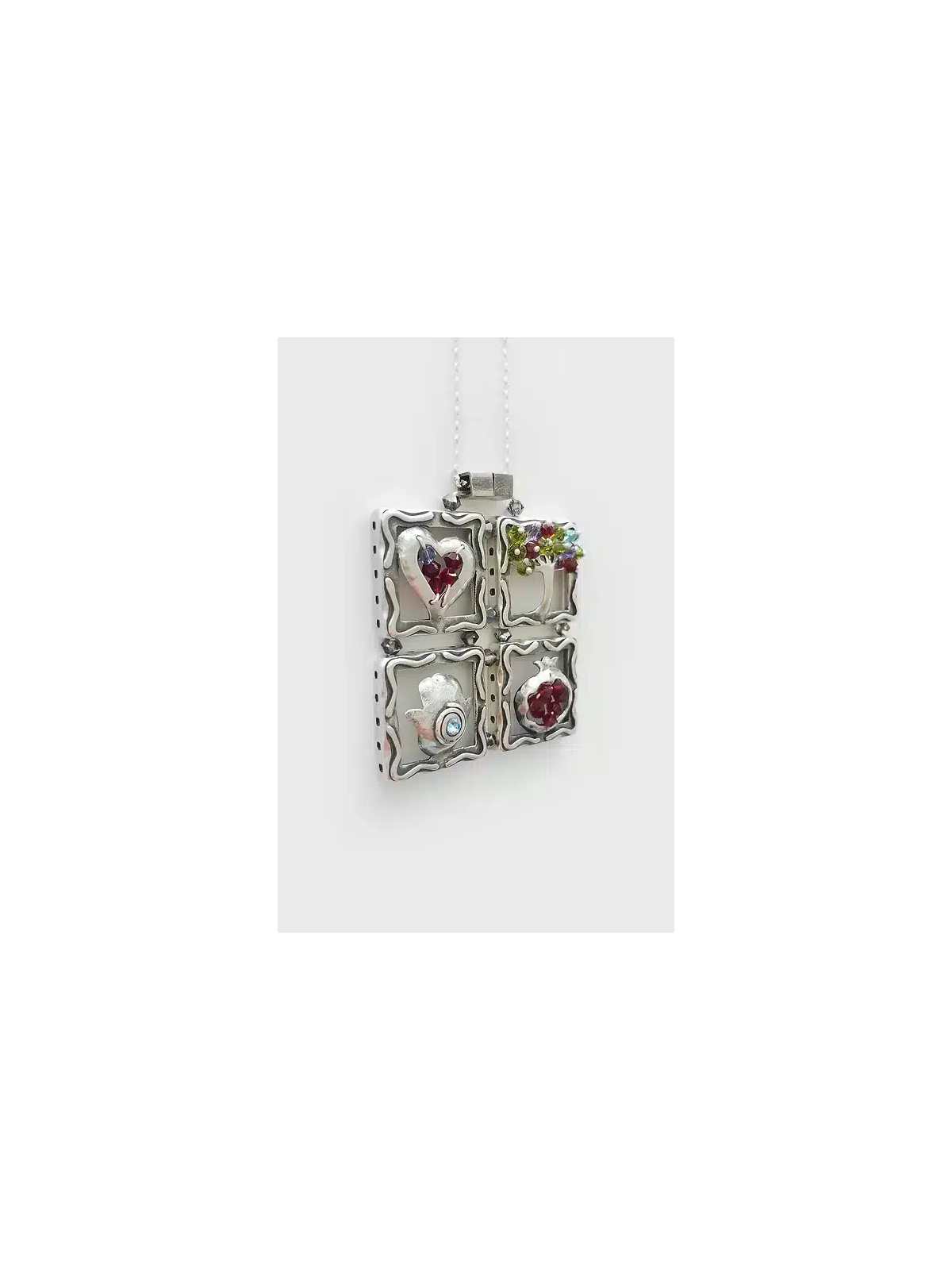 Four Pieces Unique Blessing Silver Pendant , Sterling Silver Family Ne