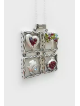 Pendentif en argent de bénédiction Unique de quatre pièces, famille en argent Sterling Ne