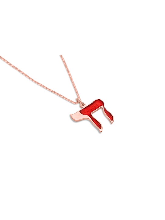Lettre en émail froid et collier Chai en or, cadeaux Tu B'Av, Ju israélien