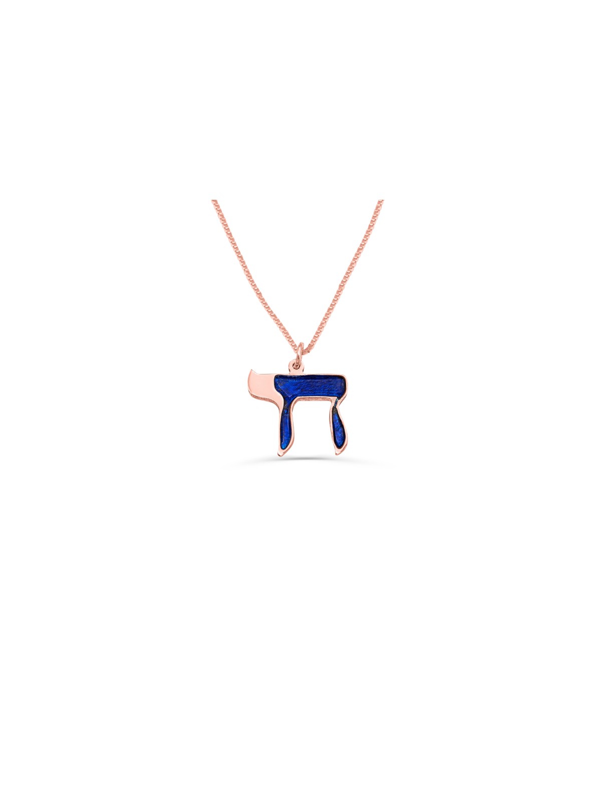 Lettre en émail froid et collier Chai en or, cadeaux Tu B'Av, Ju israélien