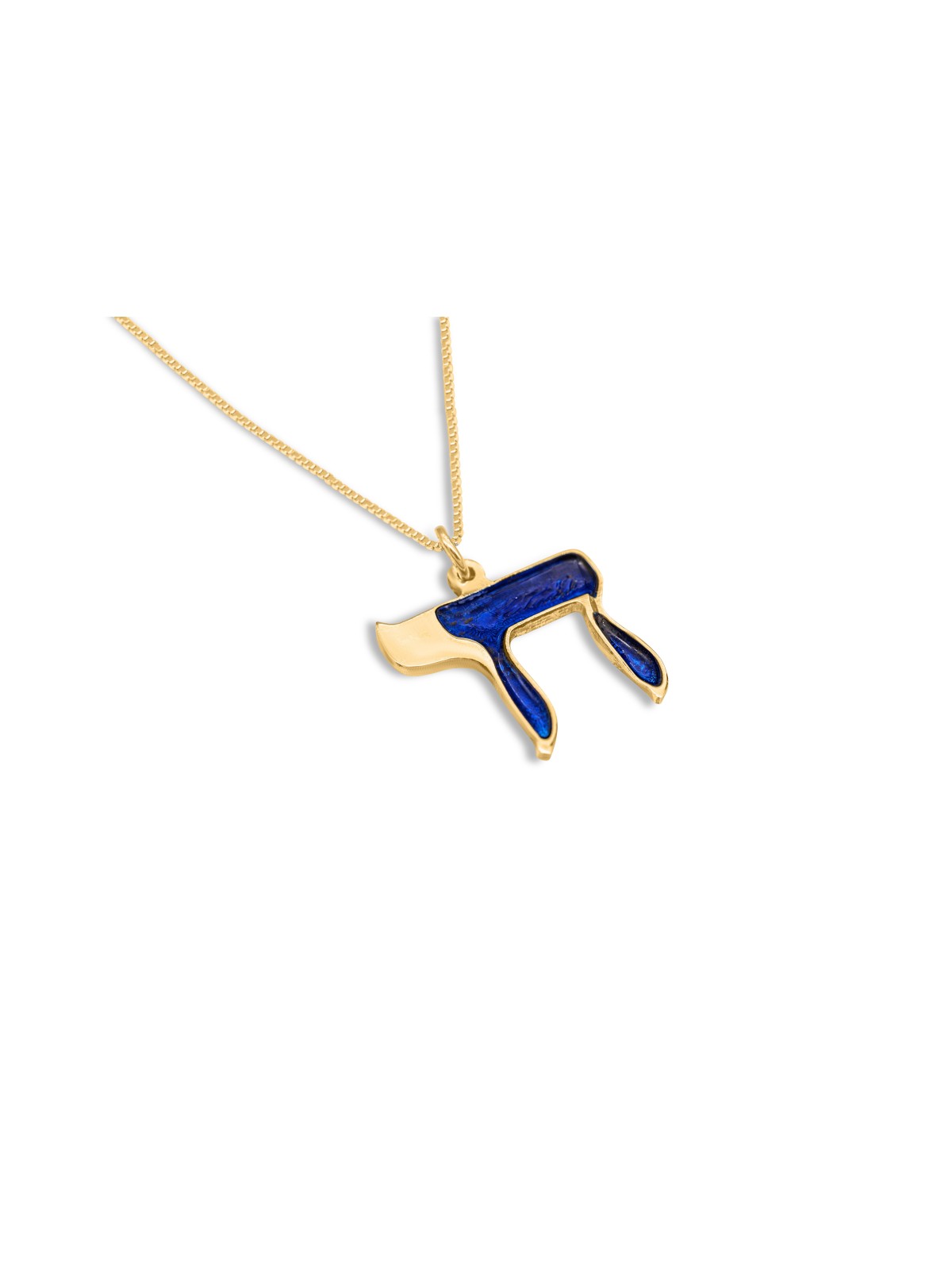 Lettre en émail froid et collier Chai en or, cadeaux Tu B'Av, Ju israélien