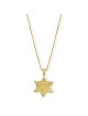 Pendentif étoile de David texturé en or 14 carats de grande taille N , Cadeaux Tu B'Av , I