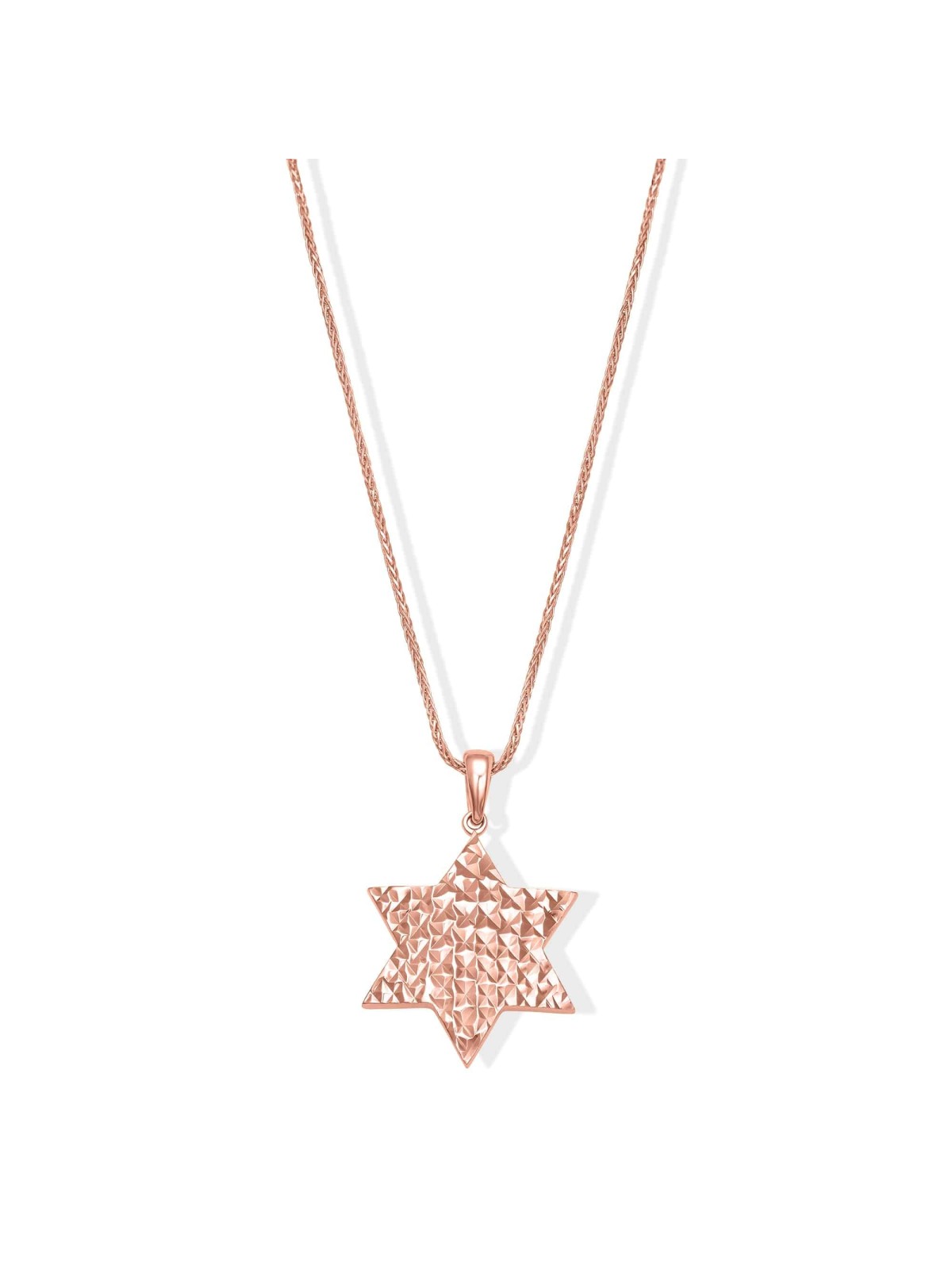 Big Size Textured 14k Gold Star of David Pendant N , Tu B'Av Gifts , I